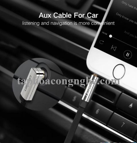 Ugreen 10729 5M màu Đen Cáp âm thanh 2 đầu 3.5mm dương đầu vuông góc mạ vàng AV119 30010729